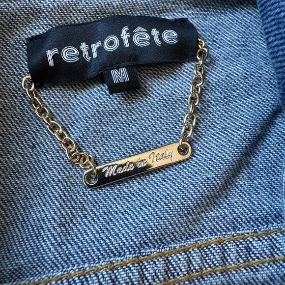 Retrofete Tori Denim Jean Jumpsuit - Size M - Like New - Medium Wash Blue - Picture 6 of 15